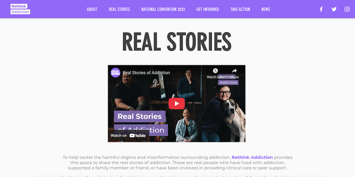 ReThink Addiction Real Stories